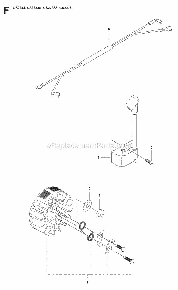 Jonsered CS2238 (2009-04) Chain Saw Ignition System Clutch Diagram