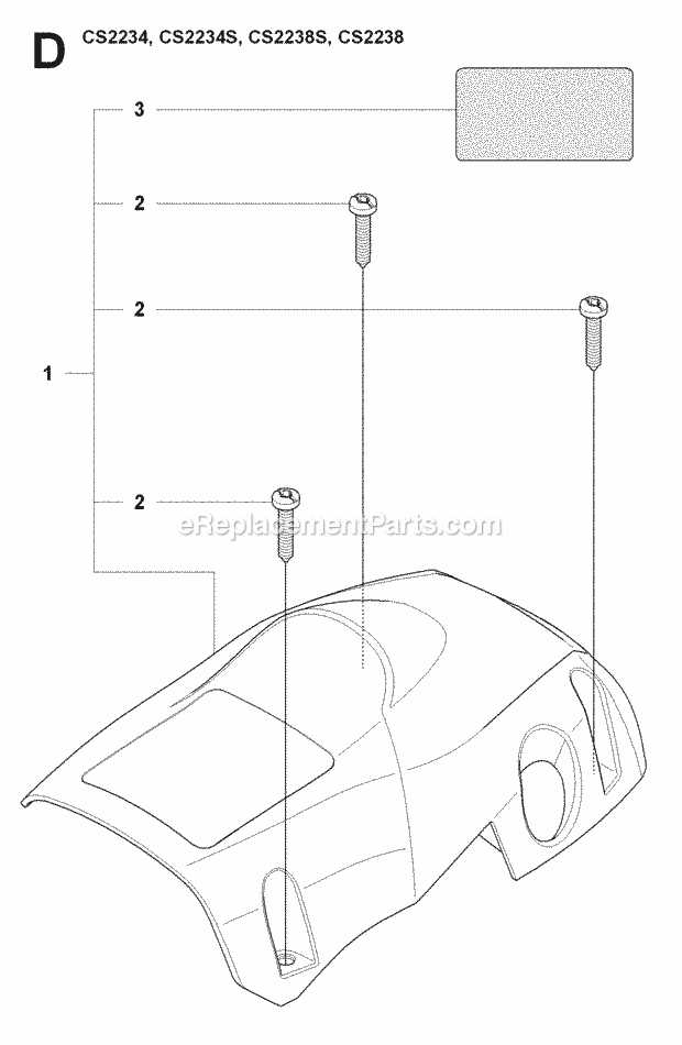 Jonsered CS2238 (2009-04) Chain Saw Cylinder Cover Diagram