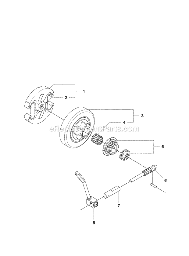 Jonsered CS2245 S (2010-07) Chain Saw Clutch Oil Pump Diagram