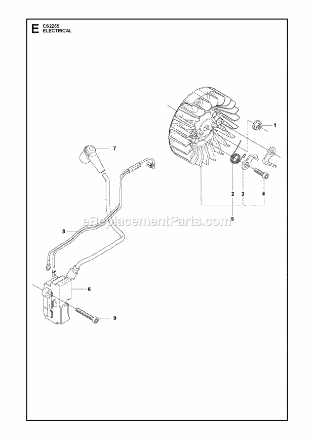 Jonsered CS2255 (2009-03) Chain Saw Electrical Diagram