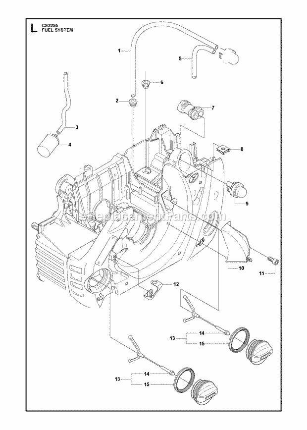 Jonsered CS2255 (2009-03) Chain Saw Fuel System Diagram