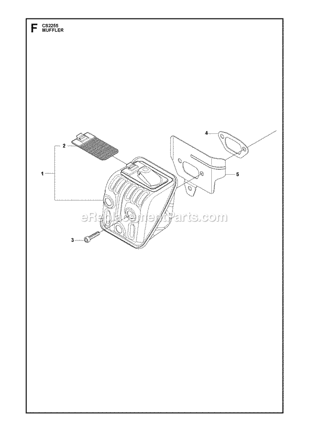 Jonsered CS2255 (2009-03) Chain Saw Muffler Diagram