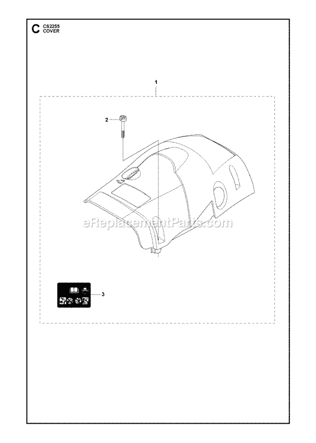 Jonsered CS2255 (2009-03) Chain Saw Cover Diagram