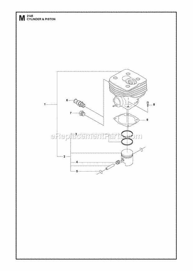 Jonsered FC2145 S (2011-02) Brushcutter Cylinder Piston Diagram