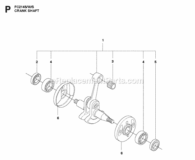 Jonsered FC2145 W (2010-09) Brushcutter Crankshaft Diagram