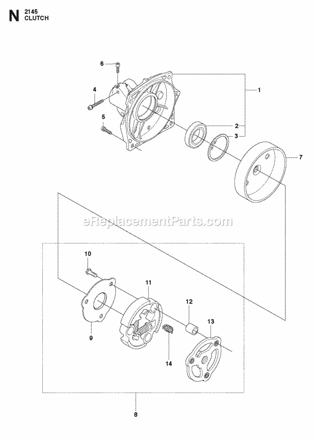 Jonsered FC2145 W (2010-09) Brushcutter Clutch Diagram