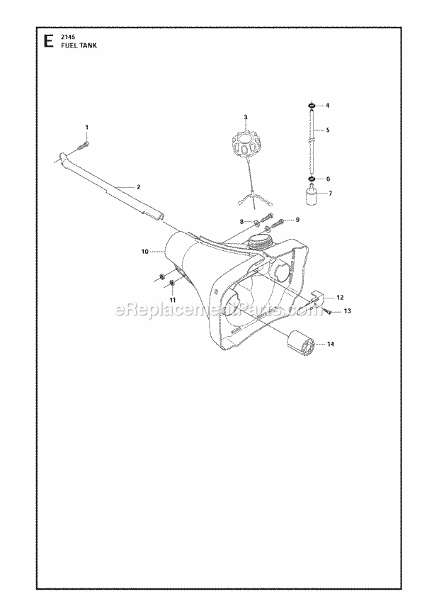 Jonsered FC2145 W (2011-02) Brushcutter Fuel Tank Diagram