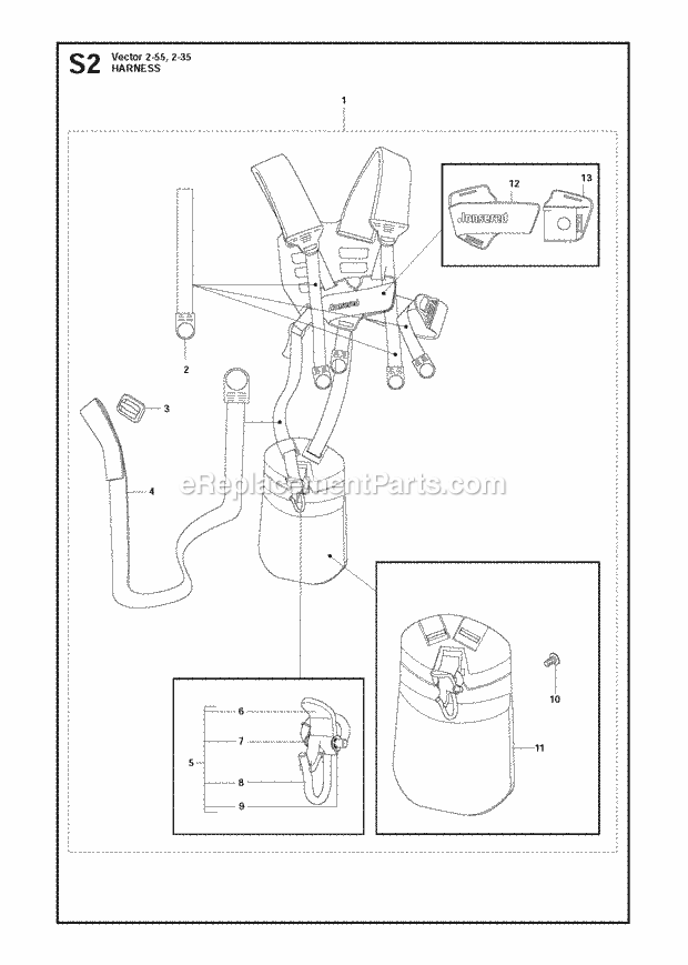 Jonsered FC2145 W (2011-02) Brushcutter Harness Diagram