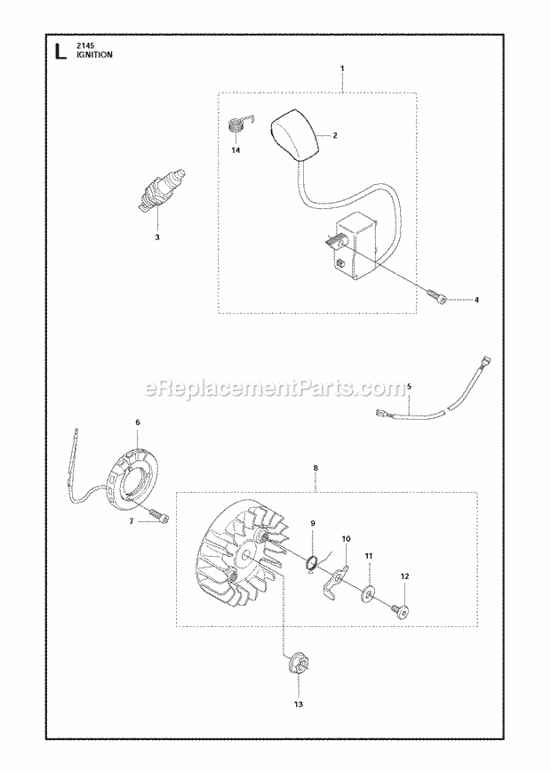 Jonsered FC2145 W (2011-02) Brushcutter Ignition System Diagram