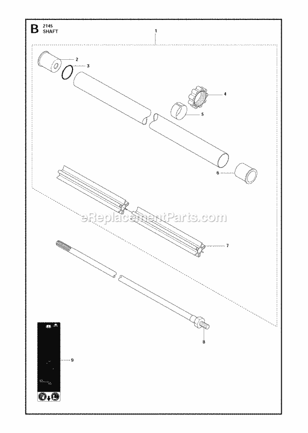 Jonsered FC2145 W (2011-02) Brushcutter Shaft Diagram
