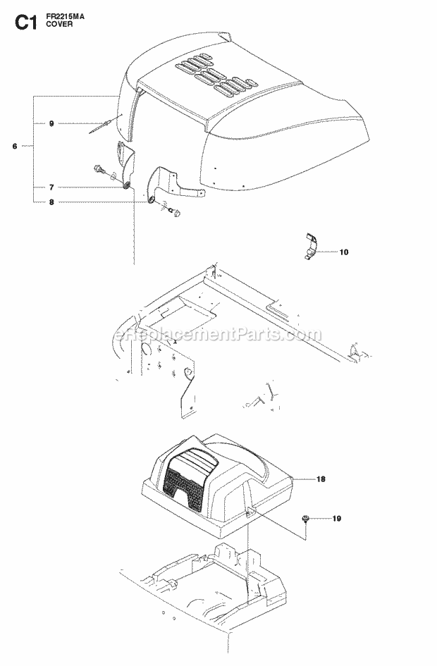 Jonsered FR2213 MA - 966802101 (2012) Frontrider Cover Diagram