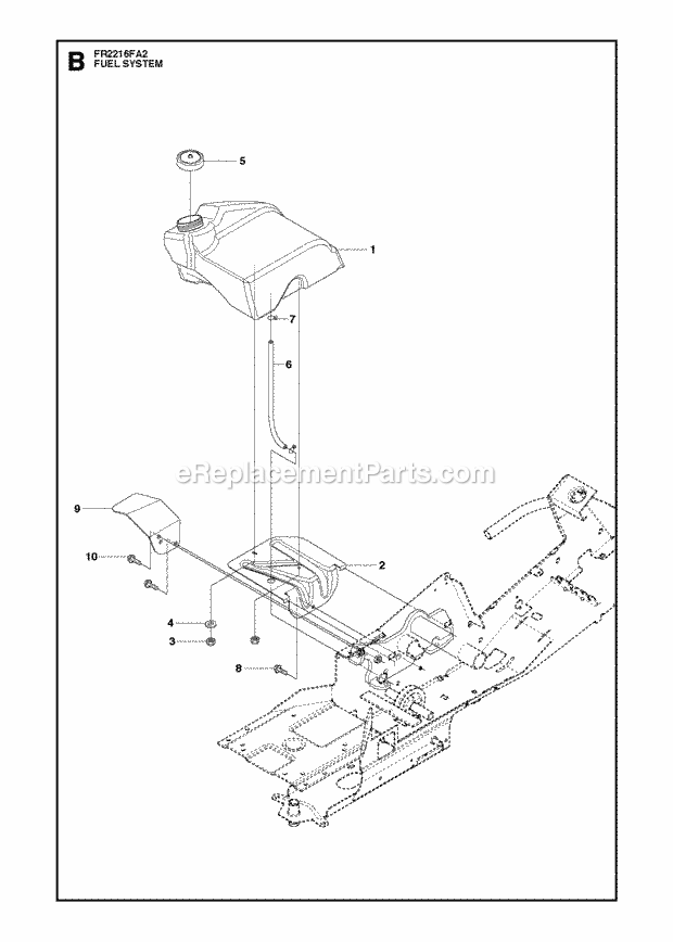 Jonsered FR2216 FA2 - 966773801 (2012) Frontrider Fuel System Diagram