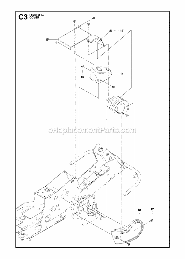 Jonsered FR2216 FA2 - 966773801 (2012) Frontrider Page E Diagram