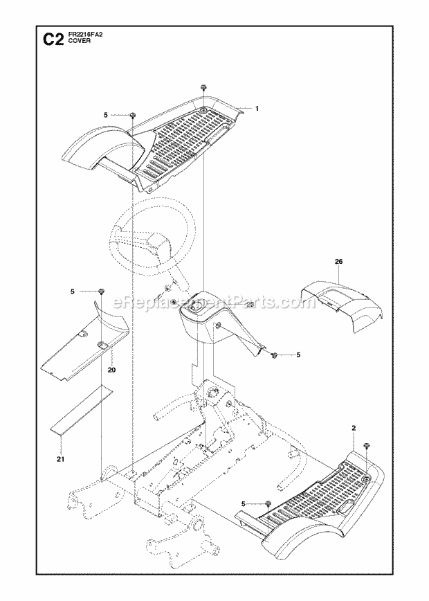 Jonsered FR2216 FA2 - 966773801 (2012) Frontrider Page G Diagram