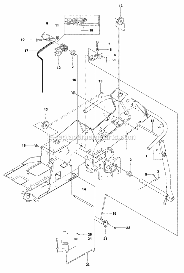 Jonsered FR2216 MA 4x4 - 965190401 (2010-07) Frontrider Mower Lift / Deck Lift Diagram