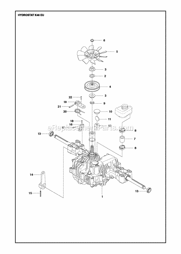 Jonsered FR2218 FA2 - 967179301 (2013) Frontrider Hydraulic Pump- Motor Diagram