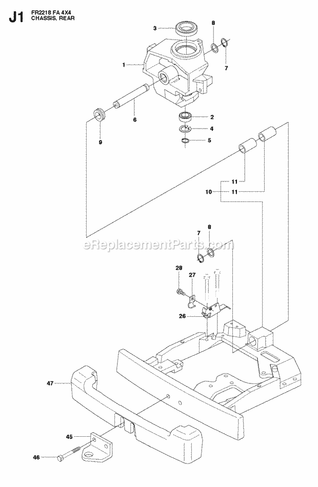 Jonsered FR2218 FA 4x4 - 966415001 (2010-07) Frontrider Page B Diagram