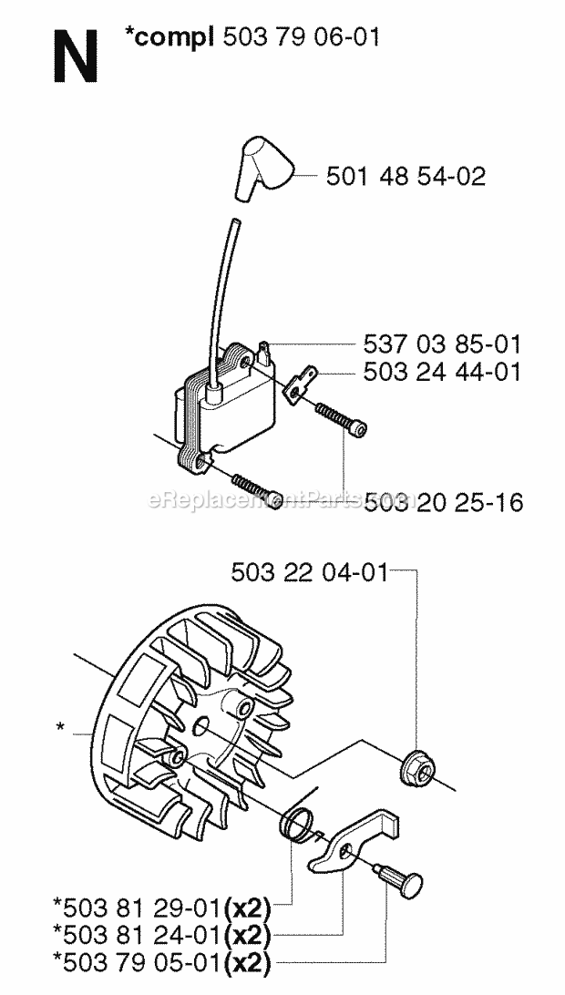 Jonsered GR2032 (2002-08) Brushcutter Ignition System Diagram