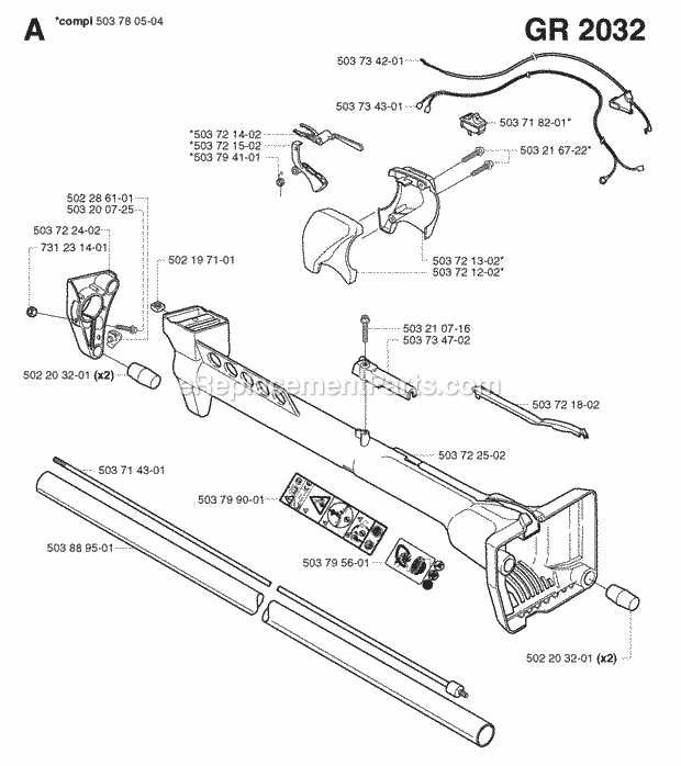 Jonsered GR2032 (2002-08) Brushcutter Page P Diagram