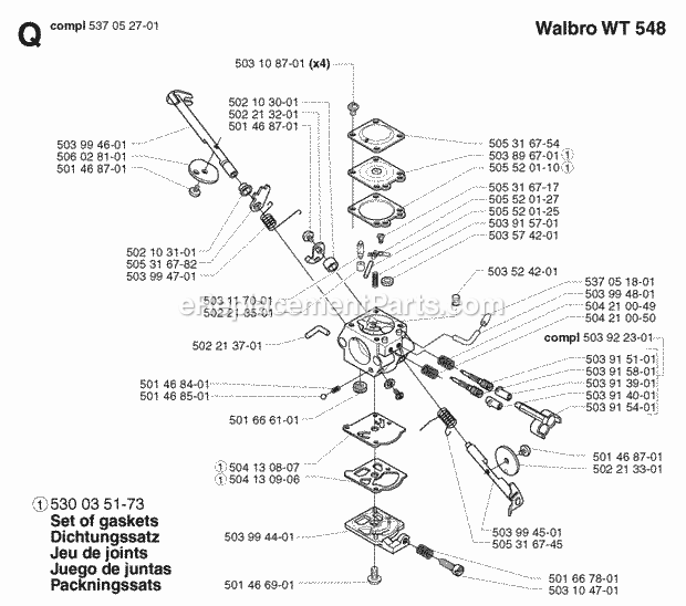 Jonsered GR2032 (2002-08) Brushcutter Carburetor Details Diagram