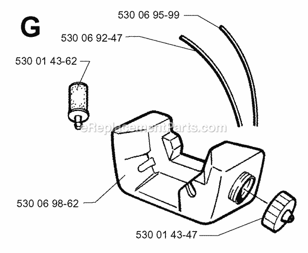 Jonsered GT26 (1997-05) Trimmer Fuel Tank Diagram