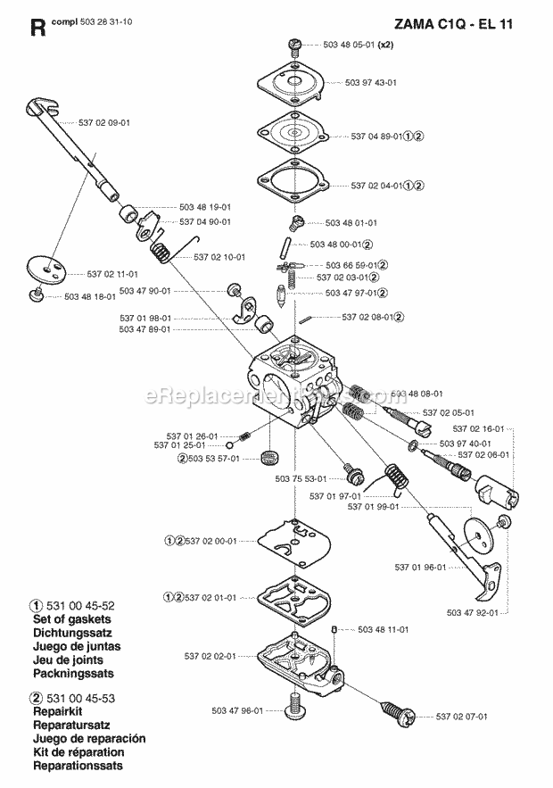 Jonsered GT26 (1997-05) Trimmer Page C Diagram