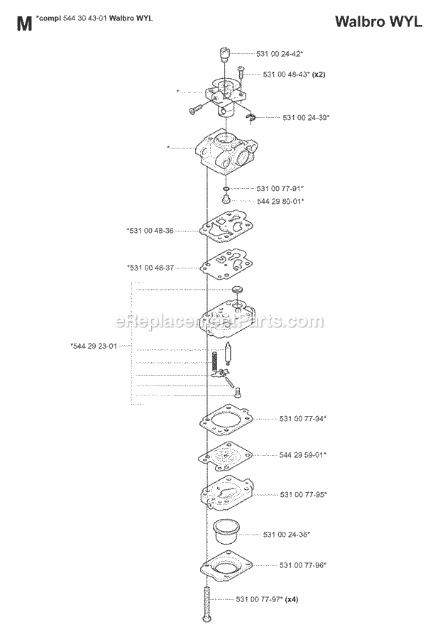 Jonsered HT2124 (2007-01) Hedge Trimmer Carburetor Diagram