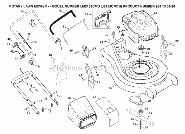 Jonsered LM2153CMD J2153CMDB - 954130220 (2004-01) Lawn Mower: Consumer Walk-behind Page C Diagram