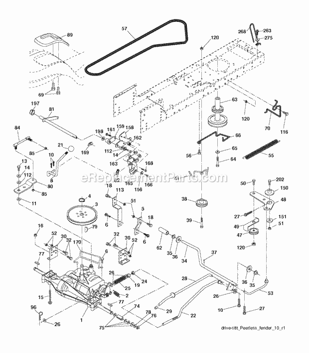 Jonsered LT 2114 - 96011029303 (2012-08) Tractor Drive Diagram