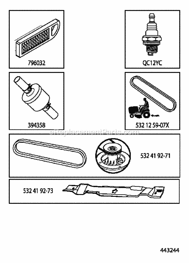 Jonsered LT 2213 A - 96041015202 (2011-04) Tractor Frequently Used Parts Diagram