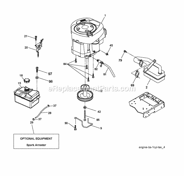 Jonsered LT 2213 C - 96041008100 (2009-01) Tractor Engine Diagram