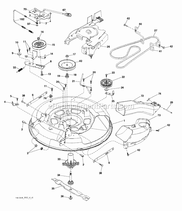 Jonsered LT 2213 C - 96051000901 (2011-08) Tractor Mower Deck / Cutting Deck Diagram