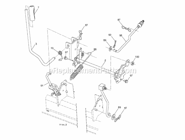 Jonsered LT 2216 - 96041004202 (2007-10) Tractor Mower Lift / Deck Lift Diagram