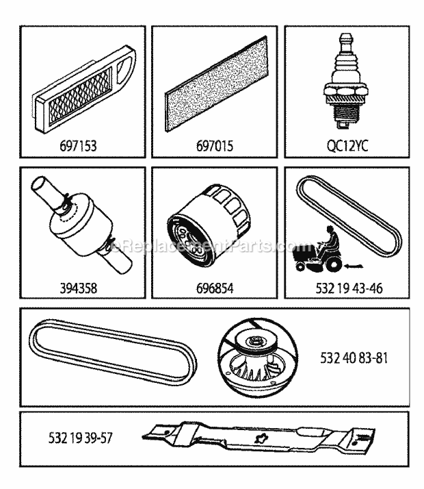 Jonsered LT 2216 - 96041010202 (2010-03) Tractor Frequently Used Parts Diagram
