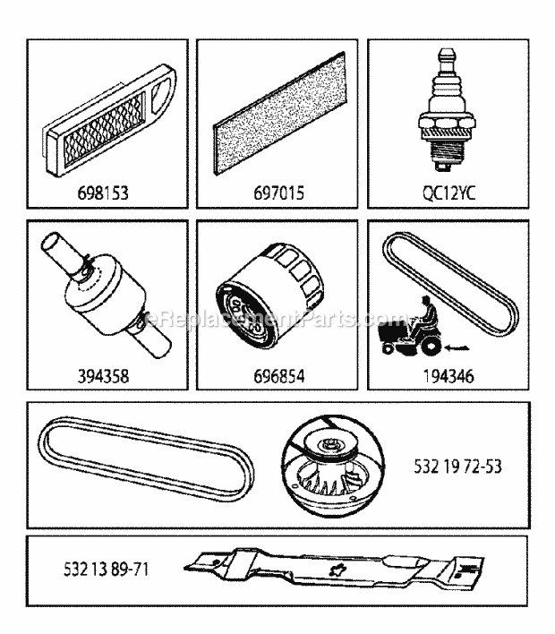 Jonsered LT 2216 - 96041011200 (2009-01) Tractor Frequently Used Parts Diagram