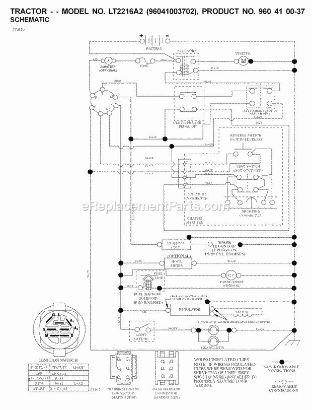 Jonsered LT 2216 A2 - 96041003702 (2008-01) Tractor Page I Diagram