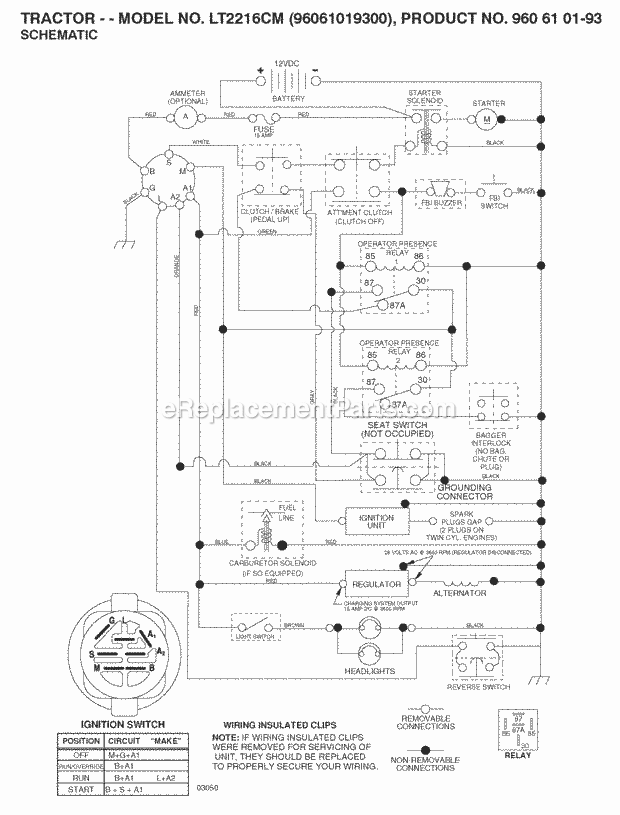Jonsered LT 2216 CM - 96061019300 (2008-07) Tractor Page J Diagram