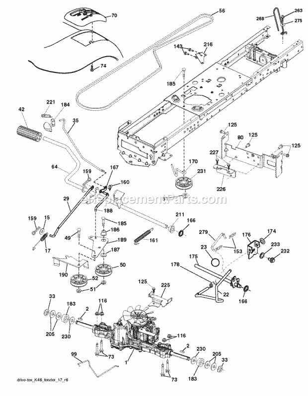 Jonsered LT 2217 A - 96041010306 (2012-08) Tractor Drive Diagram