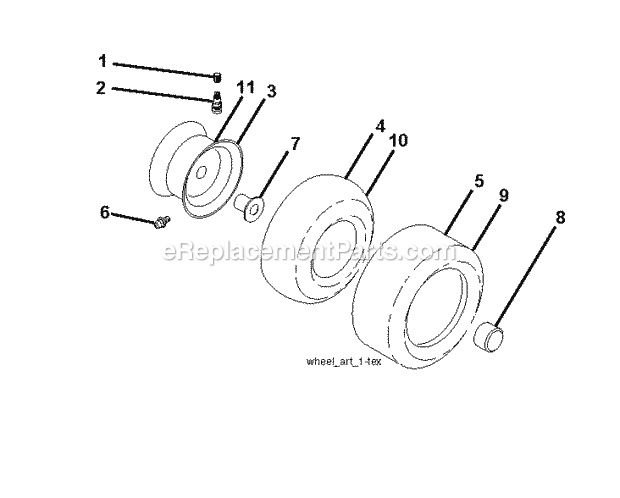 Jonsered LT 2217 A - 96041010307 (2013-05) Tractor Wheels Tires Diagram