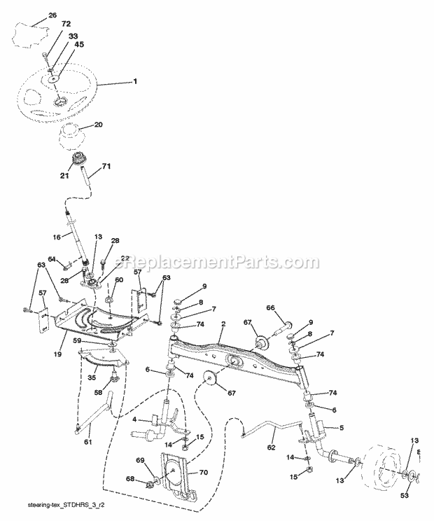 Jonsered LT 2217 A - 96041010402 (2010-04) Tractor Steering Diagram