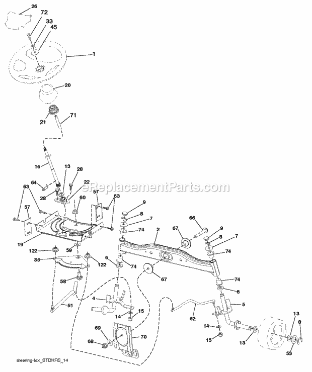 Jonsered LT 2217 A - 96041010405 (2011-08) Tractor Steering Diagram