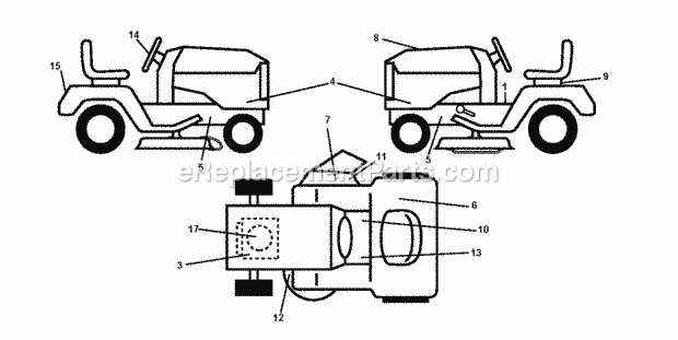 Jonsered LT 2217 A - 96041011304 (2011-09) Tractor Decals Diagram