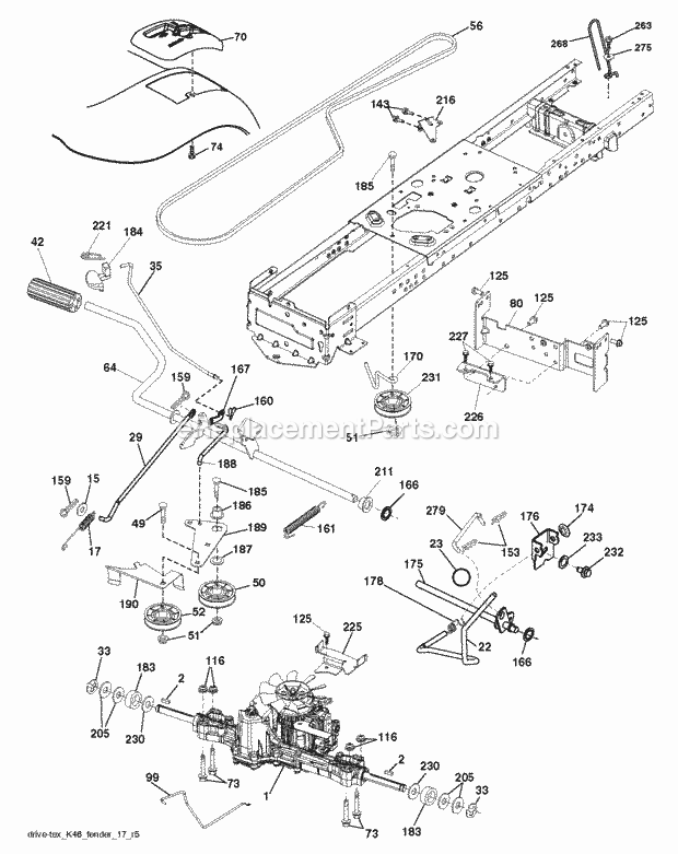 Jonsered LT 2217 A - 96041011304 (2011-09) Tractor Drive Diagram