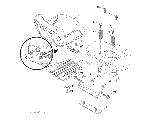 Jonsered LT 2218 A - 96041010502 (2010-03) Tractor Seat Diagram