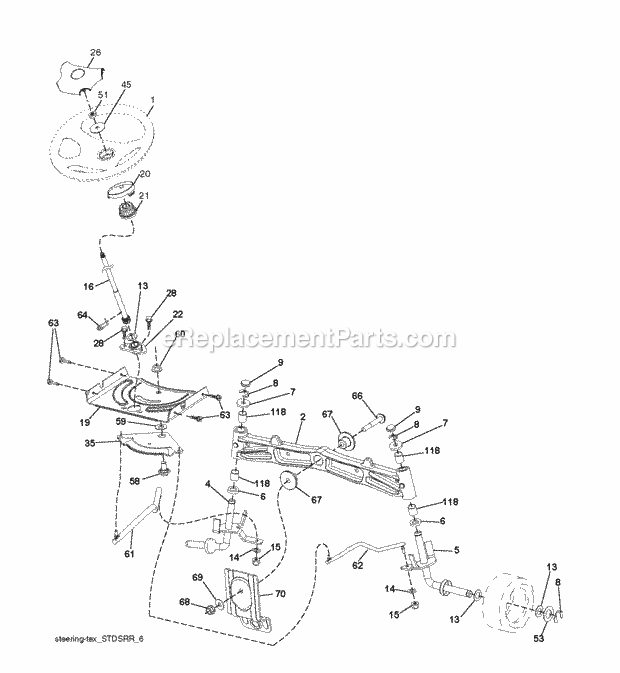 Jonsered LT 2223 A2 - 96041011101 (2010-02) Tractor Steering Diagram