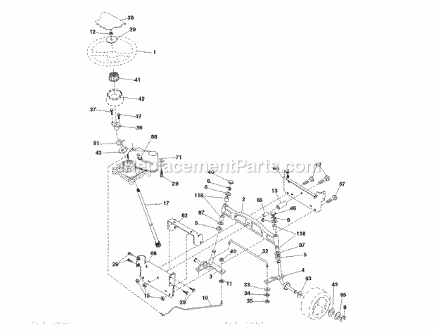 Jonsered LT 2223 CMA2 - 96061026801 (2010-08) Tractor Steering Diagram