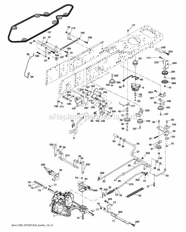 Jonsered LT 2223 CMA2 - 96061026900 (2010-01) Tractor Drive Diagram