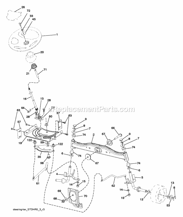 Jonsered LT 2313 A - 96041037400 (2014-06) Tractor Steering Diagram