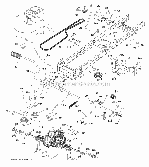 Jonsered LT 2320 A2 - 96041030100 (2012-11) Tractor Drive Diagram