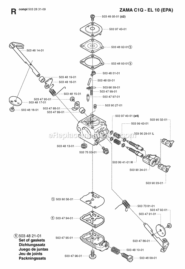 Jonsered RS44 (2002-08) Brushcutter Page E Diagram